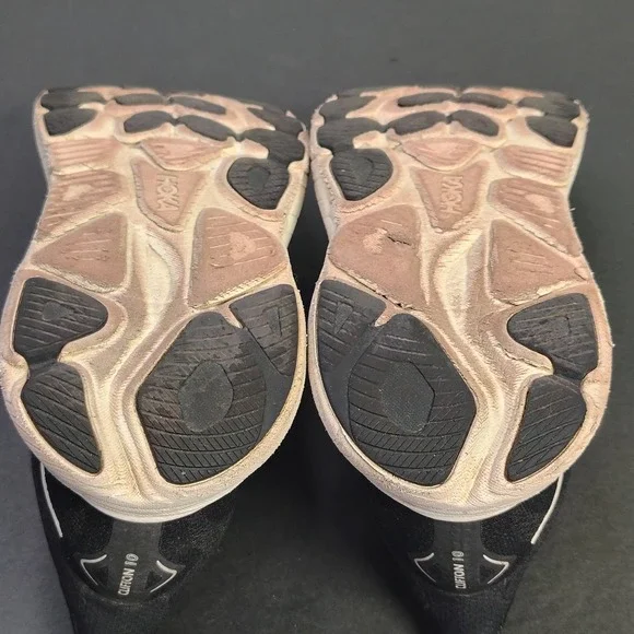 Hoka Men Clifton 10 Size 10.5 Black White Mesh Running Shoes 1162030 BWHT - Picture 8 of 12